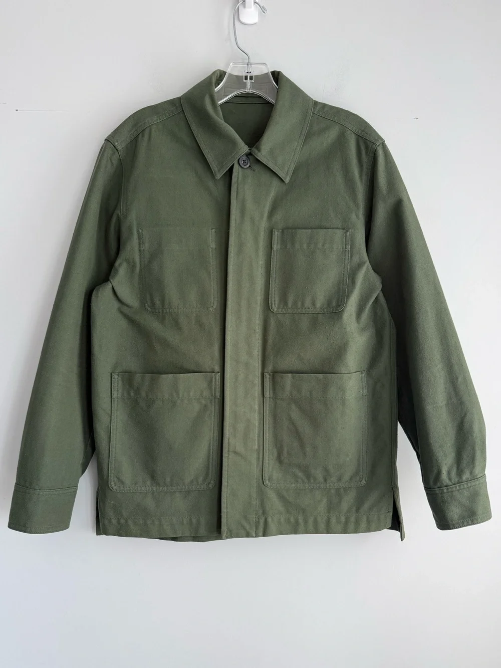 MR P. Cotton Field Jacket Olive Green Military Utility Textured Work Men’s S
